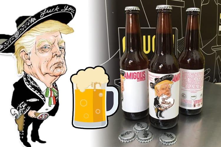 Lanzan 'Amigous Cerveza' con imagen de Trump vestido de mariachi