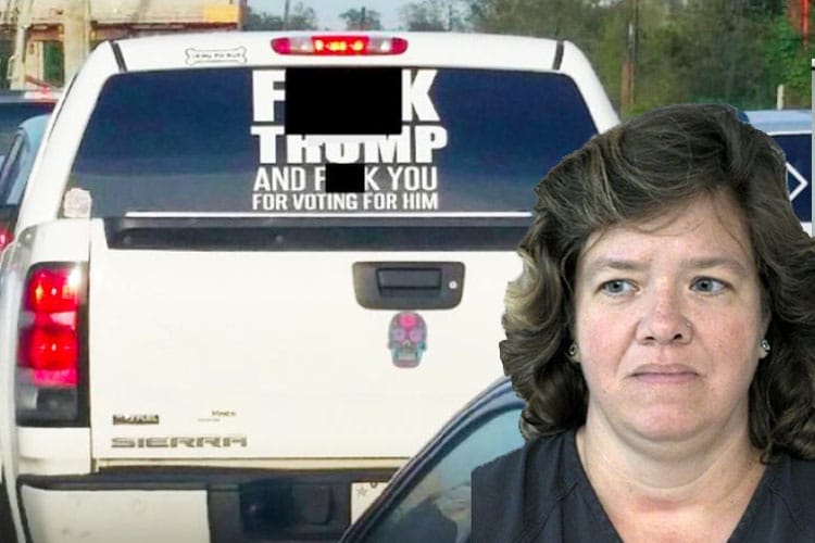 Karen Fonseca, propietaria de la polémica camioneta con el mensaje "anti-Trump"