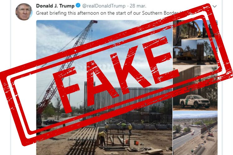 Las imágenes que presentó Donald Trump sobre el inicio de la construcción del muro corresponden a un proyecto autorizado antes de que iniciara su campaña presidencial.