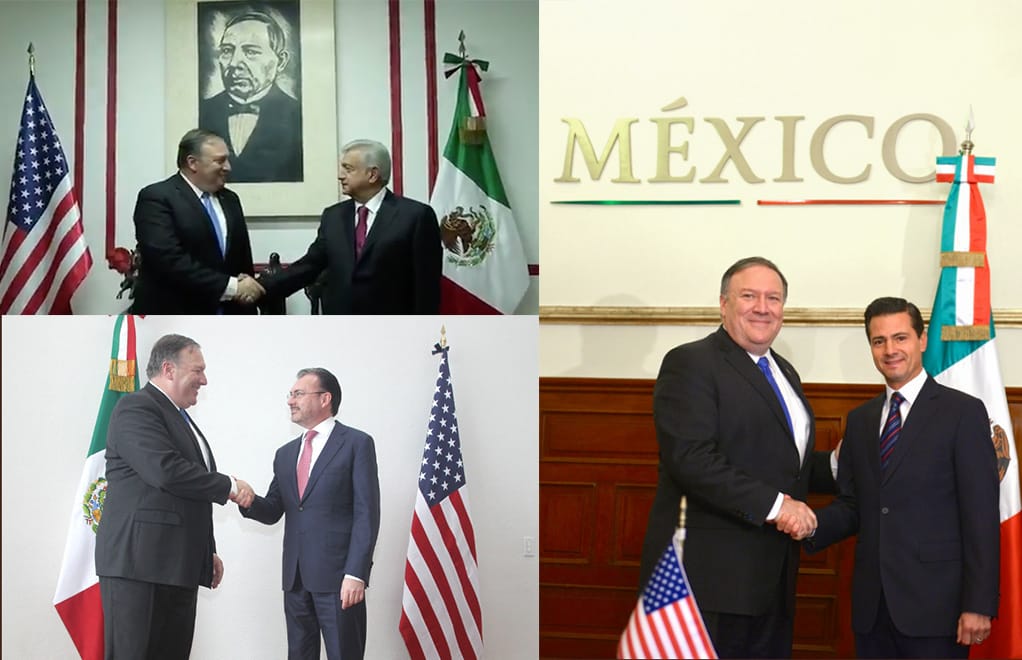 Mike Pompeo es el eje de la reunión con el actual presidente Enrique Peña Nieto y el mandatario electo, Andrés Manuel López Obrador.