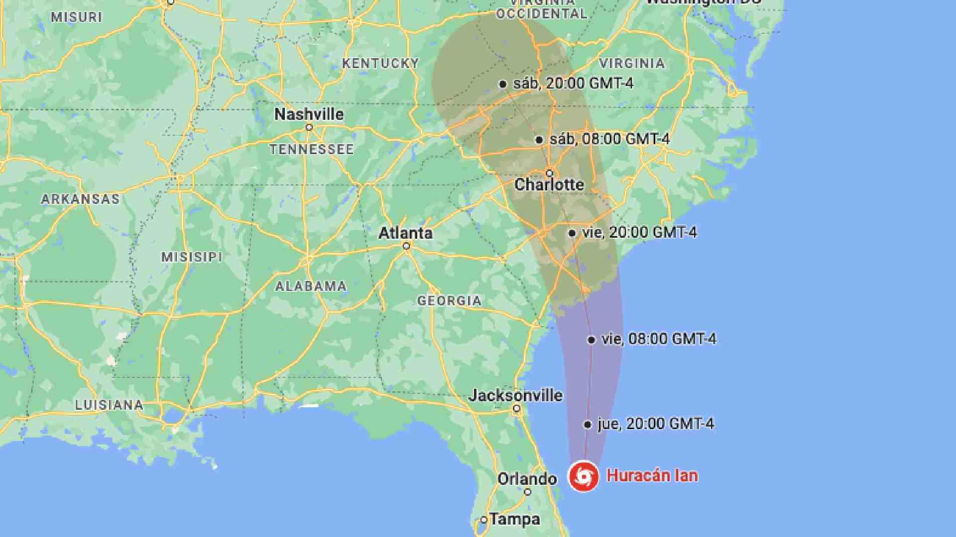 El huracán Ian que tocó tierra cerca de Cayo Costa en el sureste de Florida y los servicios consulares tienen las siguientes recomendaciones. | Foto: Google.